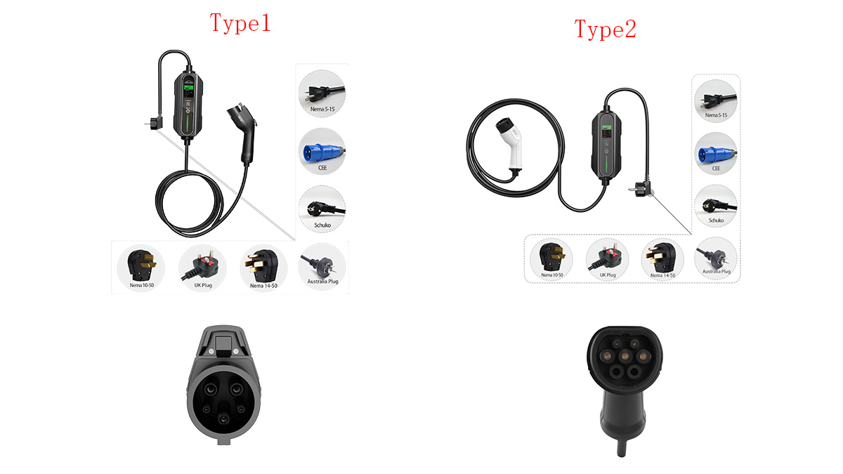Type 1 vs Type 2 EV charger